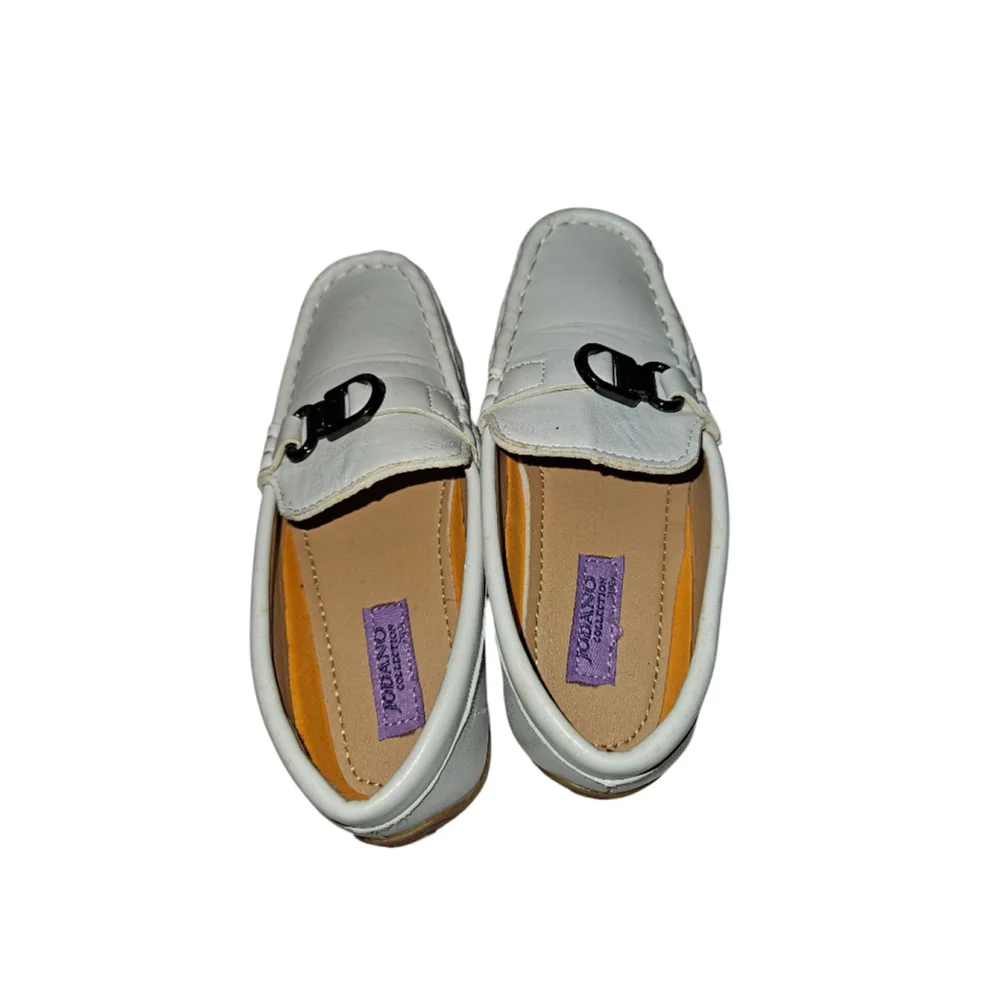 Boys Jordano Collection Loafers Size 11 White Toddler